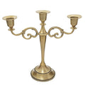 3 Arm Brass Candle Holder - Metal Candelabra for 3 Candles, Elegant Decor