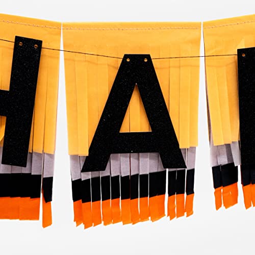 Halloween Fringe Garland with Glitter Letters - 9.75' Reusable Party Decor