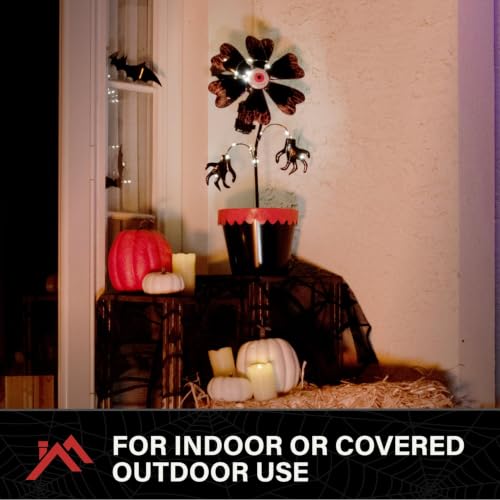 2-Ft. LED Flower Halloween Decoration - Warm White Lighted Pot Accent