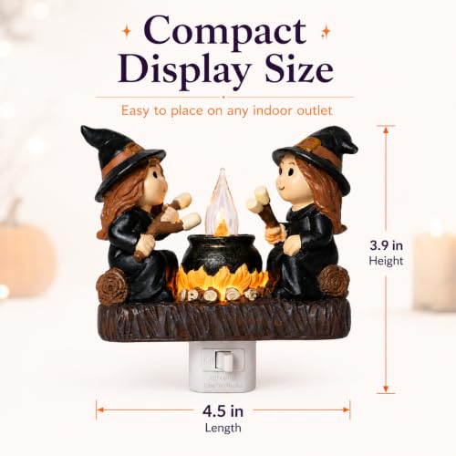 Halloween Witch Night Light Plug-In Witch Decor with Flickering Cauldron - Variation of THIS listing