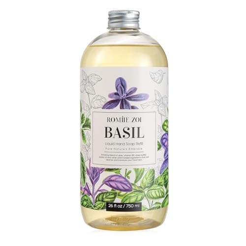 Liquid Hand Soap Refill with Basil Scent - 750ml, Moisturizing & Cruelty-Free