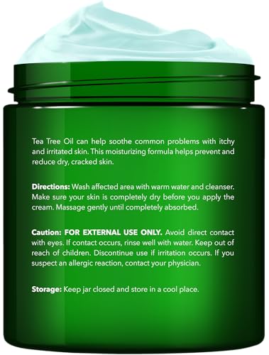 Tea Tree Foot Cream - Hydrating Moisturizer for Dry, Rough Feet 8 oz