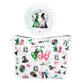 Witch Makeup Bag Set with Mirror - Elphaba and Glinda Themed Cosmetic Organizer for Women