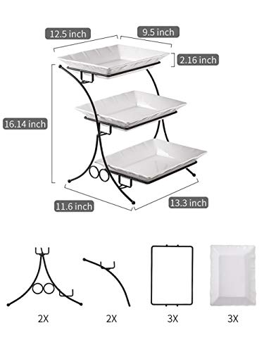 Large 3-Tier Serving Tray Stand for Kitchen & Party Food Display