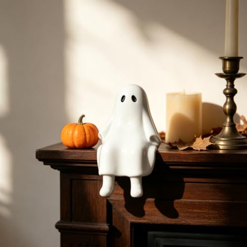 Halloween Ghost Figurine - Sitting Posture Resin Ghost Statue - Style 7