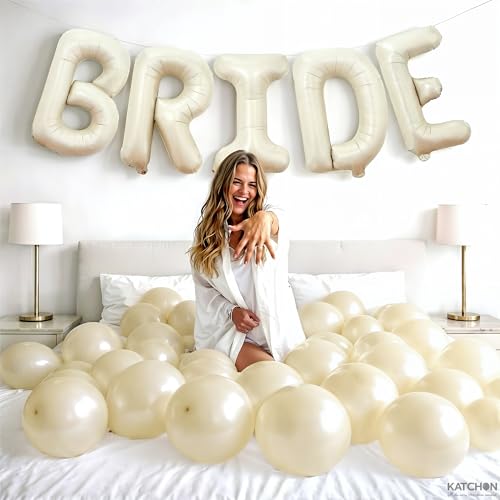Cream Bride Balloons - 40 Inch Giant Wedding & Bachelorette Decorations