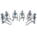 Halloween Skeleton Decorations - Oil Slick Style, 16 Inch, 6 Pack