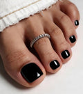 Black Reusable Press-On Toenails for Women - Artquee, 32 Pcs