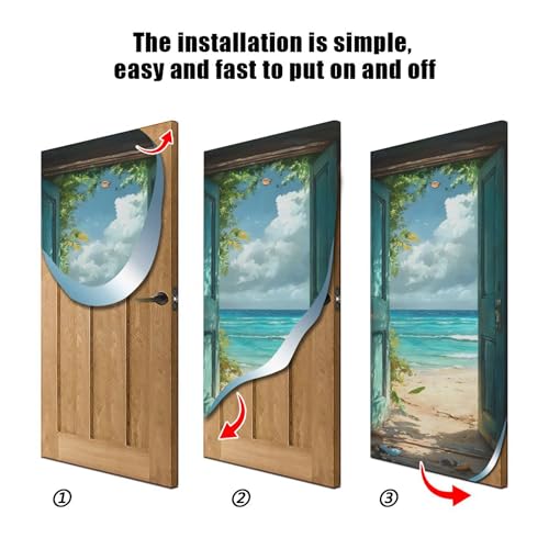 Beach Summer Door Cover - Stretch Fabric Porch Decoration 35x79 in (Variation of THIS listing)