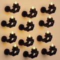 12 Pcs Halloween Skeleton Hand Wall Candle Holders with LED Candles - Gothic Decor