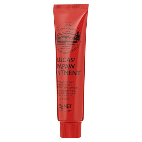Lucas Papaw Ointment 25g - Soothing Lip and Skin Healing Balm with Fresh Fermented Carica Papaya, Natural Ingredients, Suitable for All Skin Types - Made in Australia