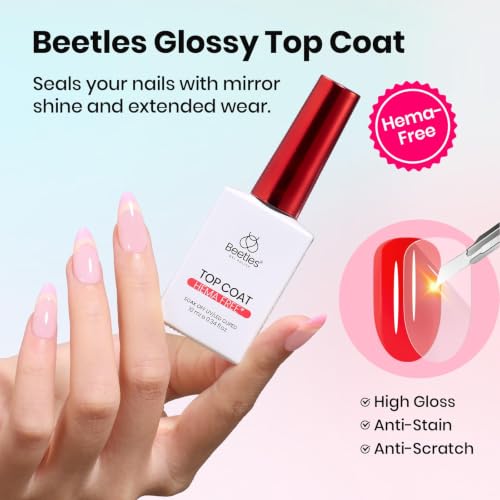 Beetles Gel Base and Top Coat Set M-Clear-2 - No Wipe, HEMA & TPO Free