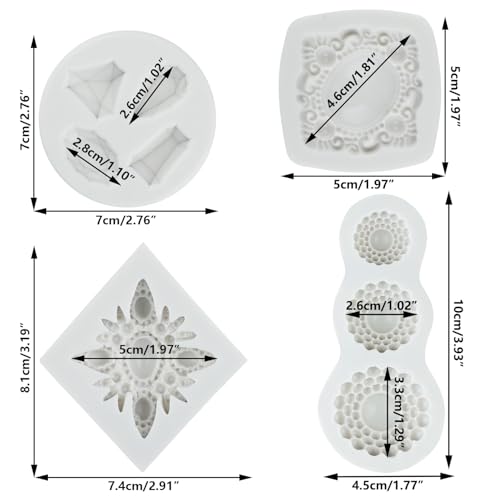 Diamond & Pearl Gem Silicone Mold Set - Style B for Cake Decorating