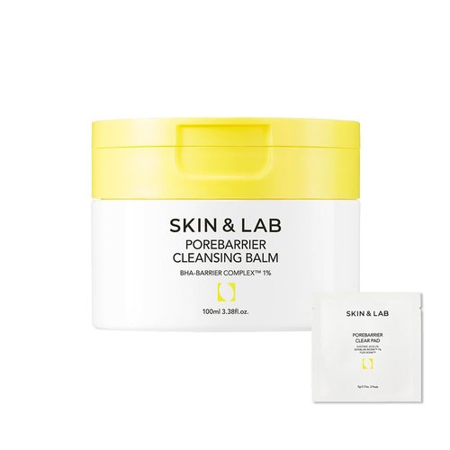 SKIN&LAB] Porebarrier Face Cleansing Balm | Eyelash Extension-Safe Cleanser | Vegan Makeup Remover for Waterproof Makeup | Balm to Oil to Milk | Gentle for | Made in Korea | 3.38 Fl Oz