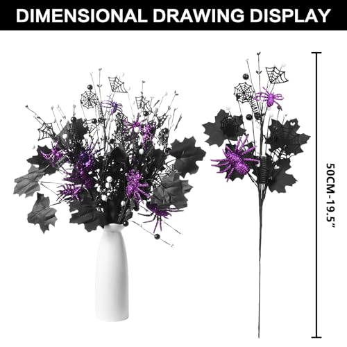 Black Purple Halloween Decorations Set - Indoor Farmhouse Style, 5 Pieces