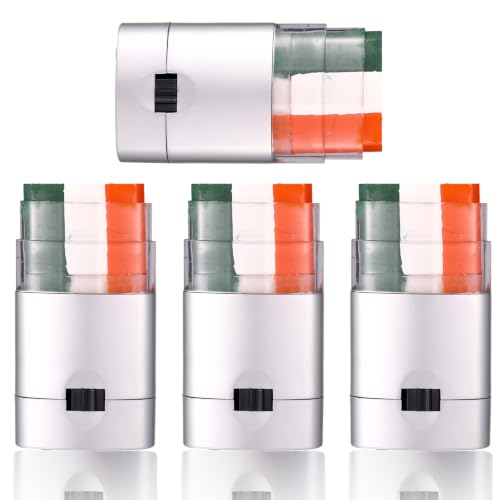 Face Paint Sticks Set - Green White Orange for Sports Events & Festivals - 4 Pack