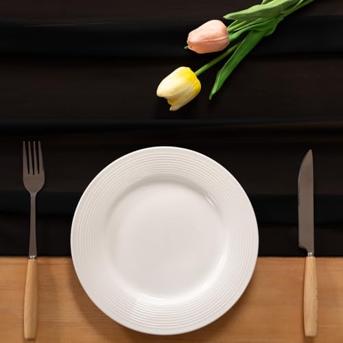 Black Chiffon Table Runner for Halloween & Fall Decor - 29 x 170 Inches, 3 Pieces