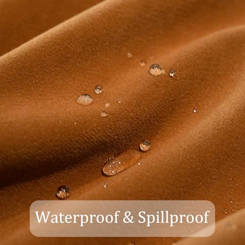 Rectangular Velvet Tablecloth 72 x 54 Inch Waterproof Spillproof Washable Fall Thanksgiving Caramel