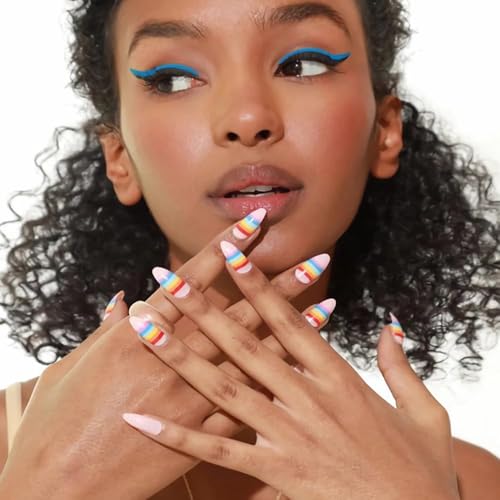 Green Halloween Press-On Nails Set - Short Square Fake Nails with Ghost Face & Pumpkin Designs, 24 Pieces