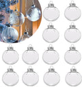 12 Pcs Clear DIY Fillable Christmas Ornaments 60mm Plastic Baubles for Holiday Decor