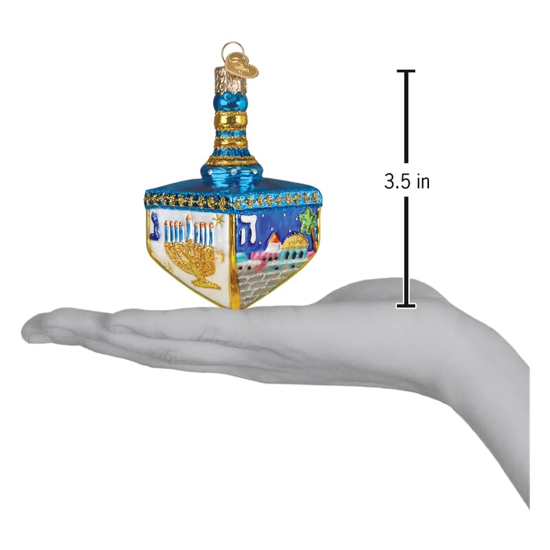 Hanukkah Dreidel Glass Ornament - Handcrafted Holiday Decoration for Christmas Tree