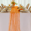 Orange Gold Table Runner 10ft Metallic Foil Sheer Gauze Decor - Variation of THIS listing