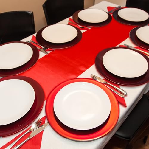Bright Red Satin Table Runner 24 Pack, 12 x 108 Inch Party Decor - Variation of THIS listing