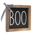 Halloween Boo Sign Wall Decor - 6-Inch Wooden Tiered Tray Shelf