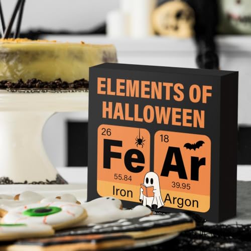 Halloween Science Wooden Sign Elements for Classroom & Office Decor