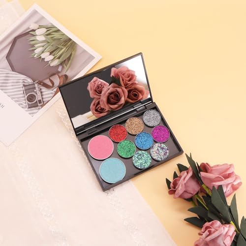 Magnetic Makeup Palette 5 Pack with Mirror - Small 4.92" x 3.38" DIY Cosmetic Storage