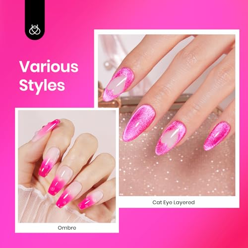 Beetles Neon Hot Pink Gel Nail Polish - Vibrant Night Variation 15ML