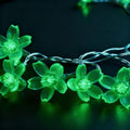 Green Flower String Lights 10ft 30 LEDs USB & Battery Operated for Holiday Decor