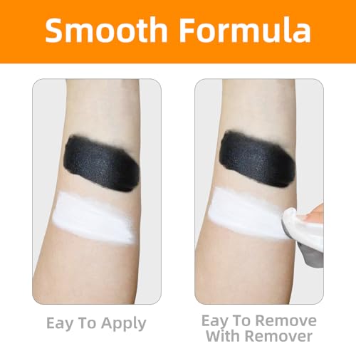 Black and White Face and Body Paint Set for Halloween Skeleton Makeup, SFX & Cosplay