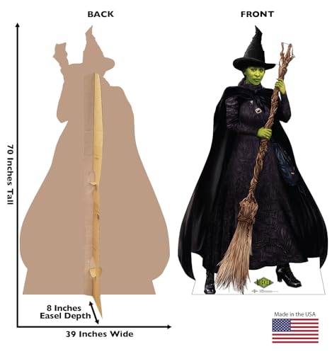 Elphaba Cardboard Cutout - Wicked Themed Life-Size Standee, 70 Inches