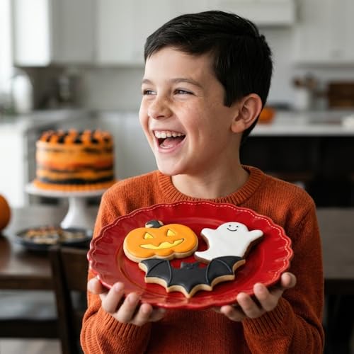 Halloween Cookie Cutter Set of 3 - Ghost, Jack-o-Lantern & Bat - Family Baking Fun