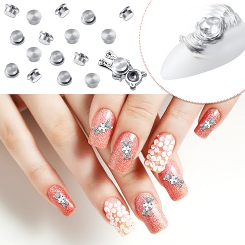 Leelosp 30 Pcs Nail Charm Set - Silver, 0.16 x 0.2 x 0.1 Inches