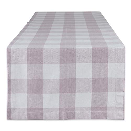 Farmhouse Cotton Buffalo Check Table Runner - Dusty Lilac 108 x 14 Inches