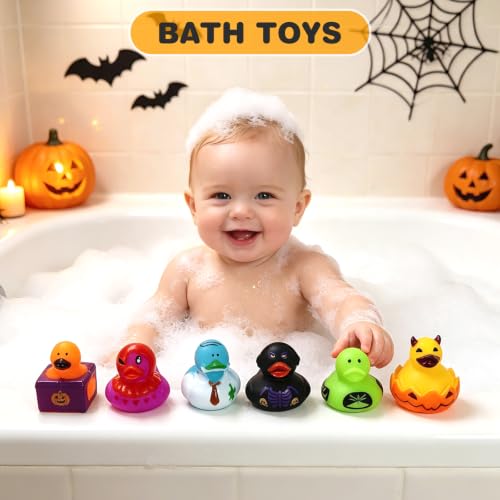 Halloween Rubber Ducks Bulk Set - 50 Pcs 2-Inch Halloween Themed Ducks for Jeep Decor & Party Favors