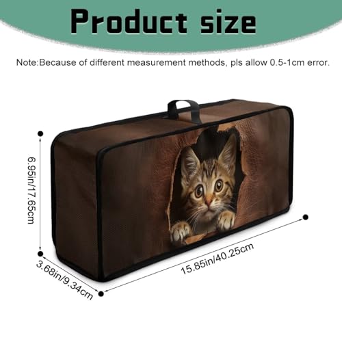 Funny Cat Long Slot Bread Machine Cover with Handle - Dustproof Kitchen Protector