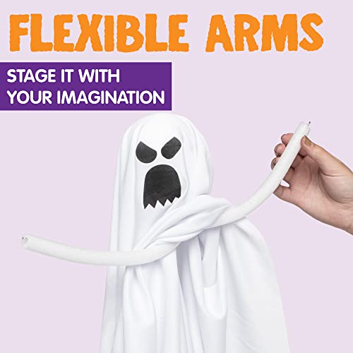 Halloween Flying Ghost Decorations Set - 7 Outdoor Hanging White Ghosts, 19.6 Inches