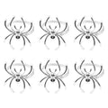 Halloween Spider Napkin Rings Set - Silver Alloy 6pcs Table Decor