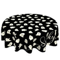 VentuCoven Halloween Spooky Round Tablecloth 60 Inch Black Ghost Decorations