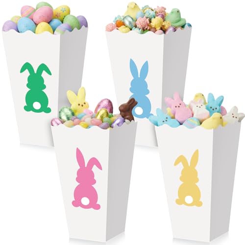 24 Pcs Easter Bunny Paper Popcorn Boxes - Treat & Party Favor Boxes
