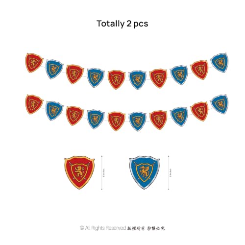 Medieval Knight Shield Banner Set for Fantasy Party and Renaissance Fair Decorations