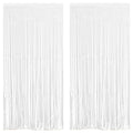 White Foil Fringe Curtain 3.3×8.3FT - 2 Pack Metallic Tinsel Party Streamers