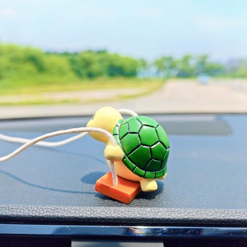 Green Turtle Rearview Mirror Hanging Ornament - Car & Home Decor, Swing Charm