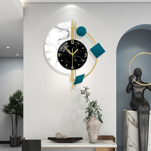 Contemporary Wall Clock - Large Modern Battery Operated Clock for Living Room
