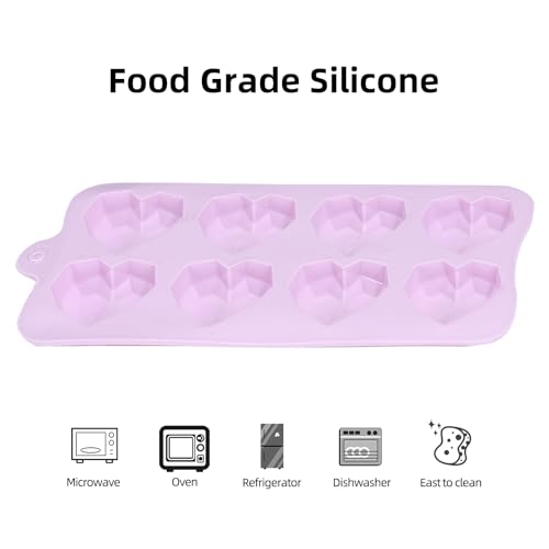 Heart-Shaped Silicone Chocolate Molds Set for Candies, Cakes, Resin Crafts