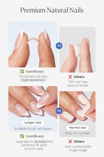 AzureBeauty Short Oval Press On Nails - Glossy Solid Black, 16 Sizes, Variation: Black