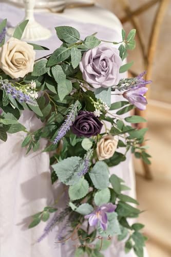 Purple Artificial Flower Garland 9 FT Wedding Arch Decor - Lavender Variation